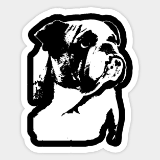 Bulldog white Sticker